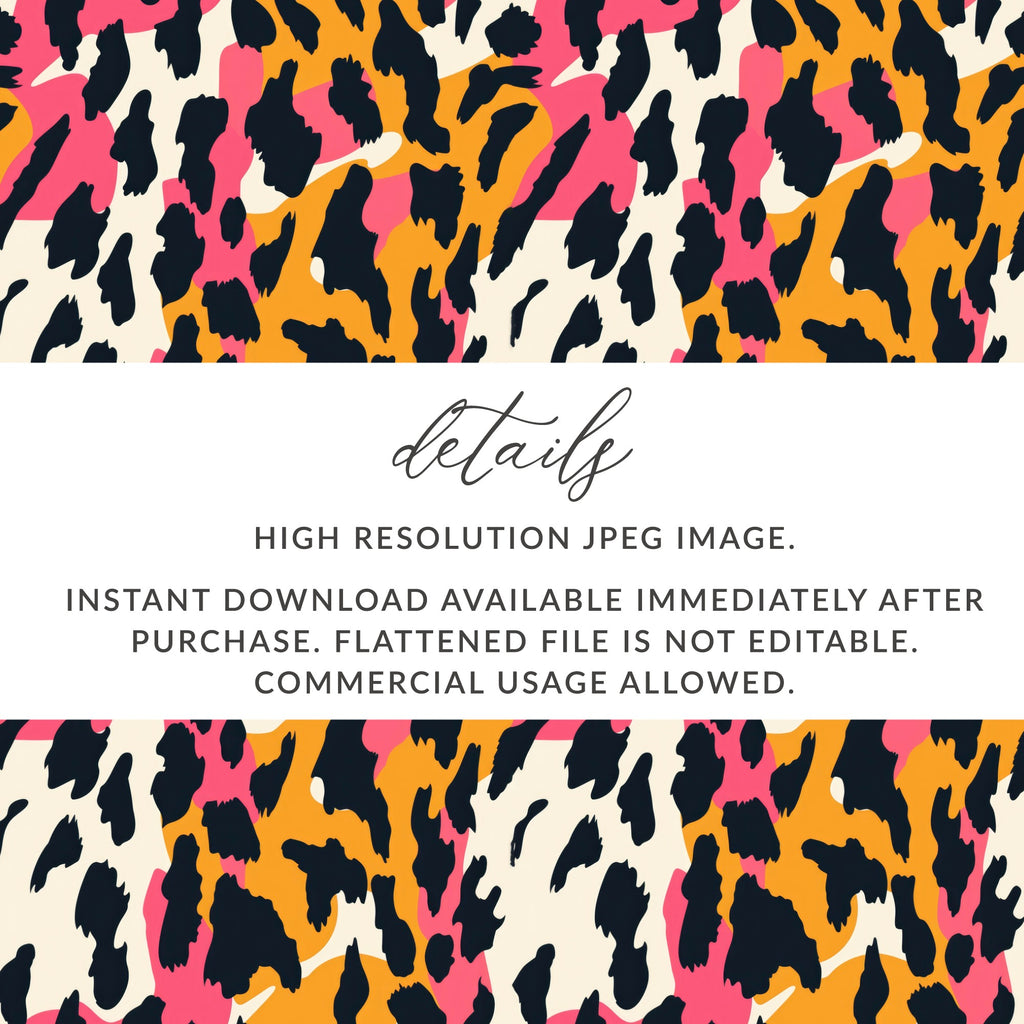 High Resolution Colorful Leopard Print Digital Download