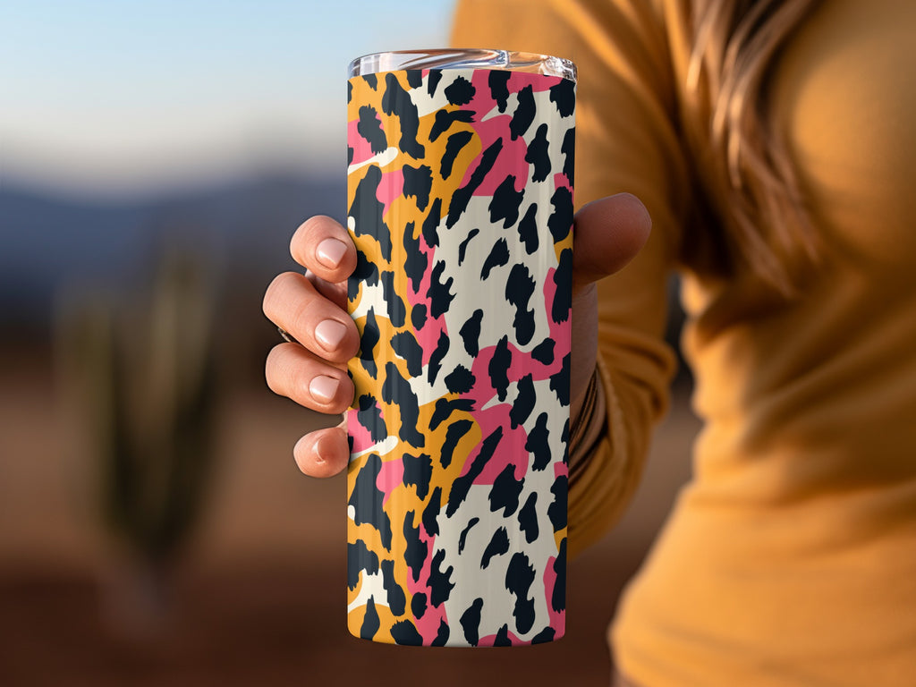 Vibrant Multicolor Animal Print Insulated Tumbler