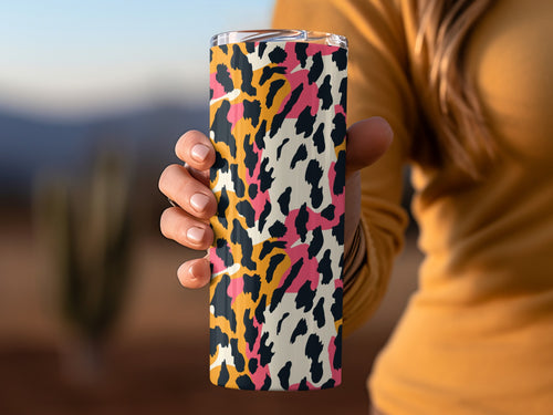 Vibrant Multicolor Animal Print Insulated Tumbler