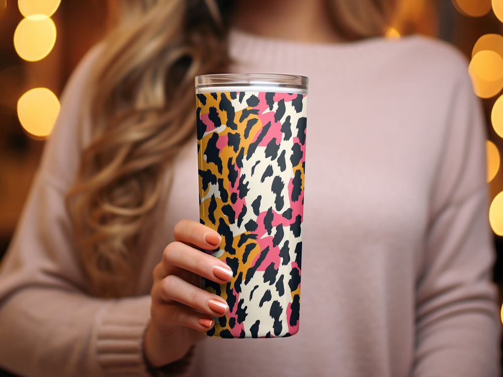Colorful Leopard Print Stainless Steel Tumbler Cup