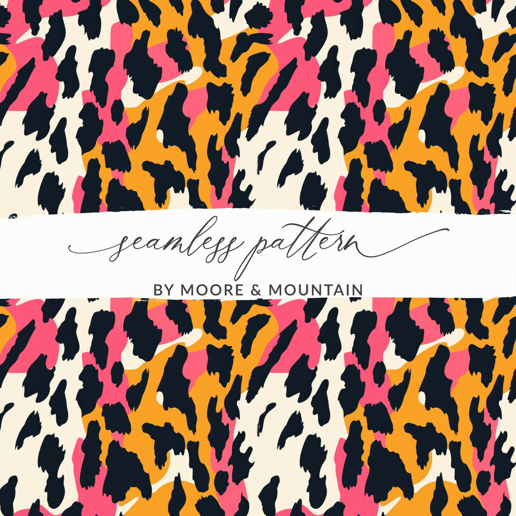 Vibrant Leopard Print Seamless Pattern Design Background