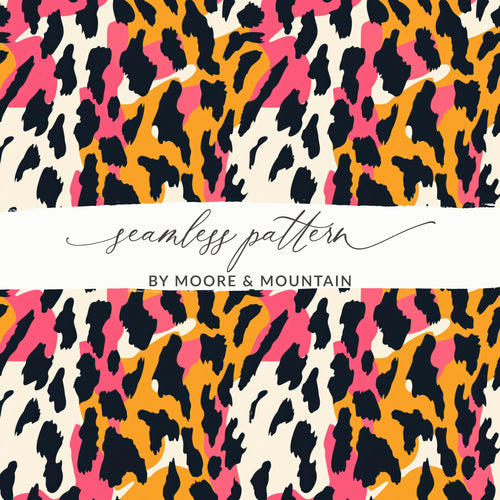 Vibrant Leopard Print Seamless Pattern Design Background