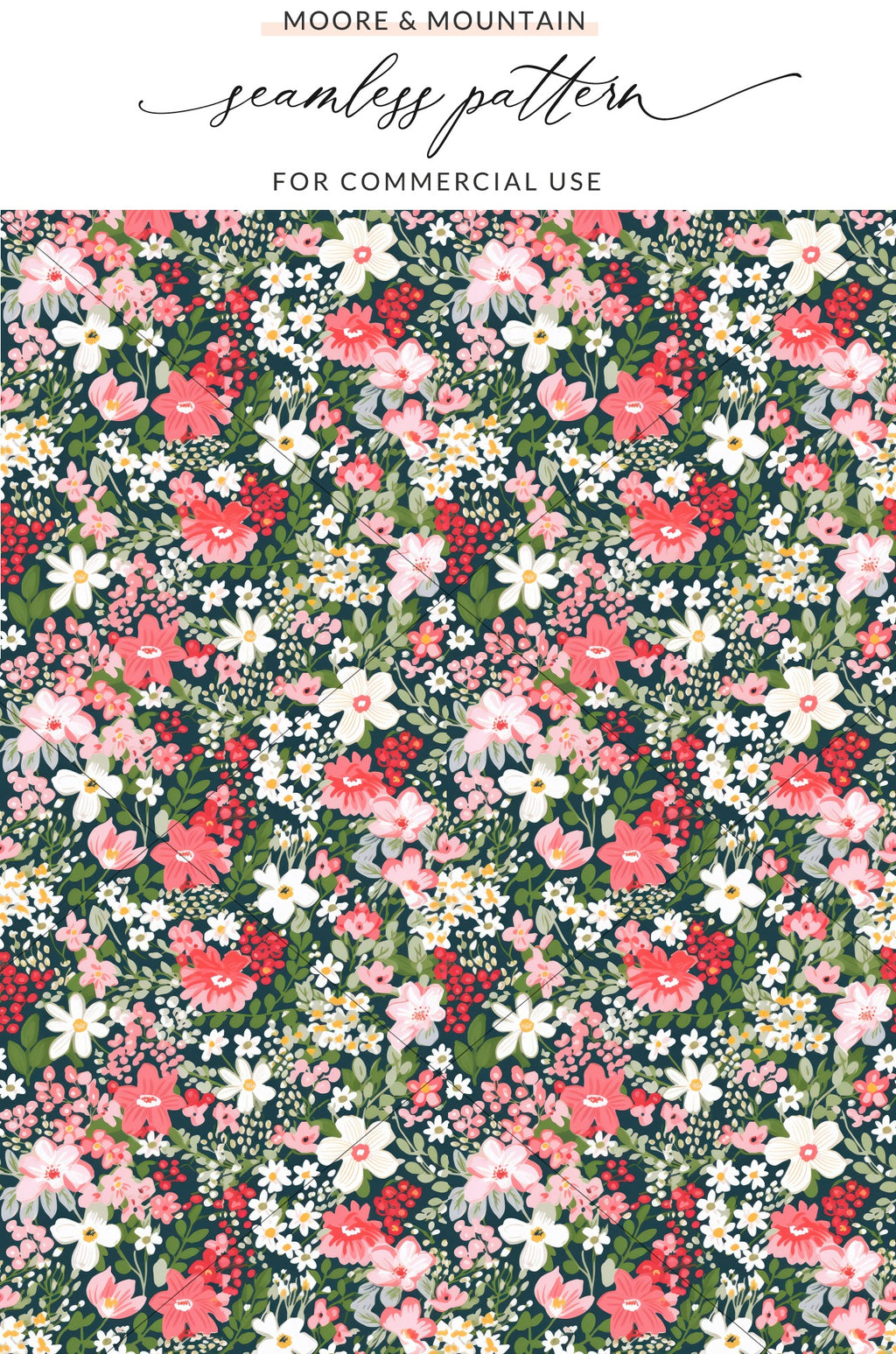 Colorful Floral Seamless Pattern for Commercial Use