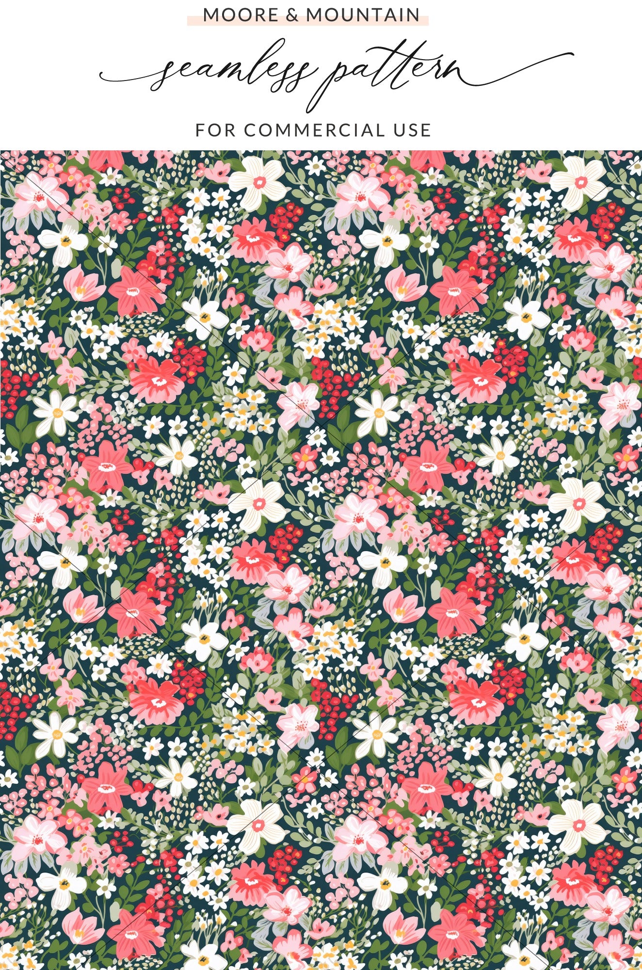 Colorful Floral Seamless Pattern for Commercial Use