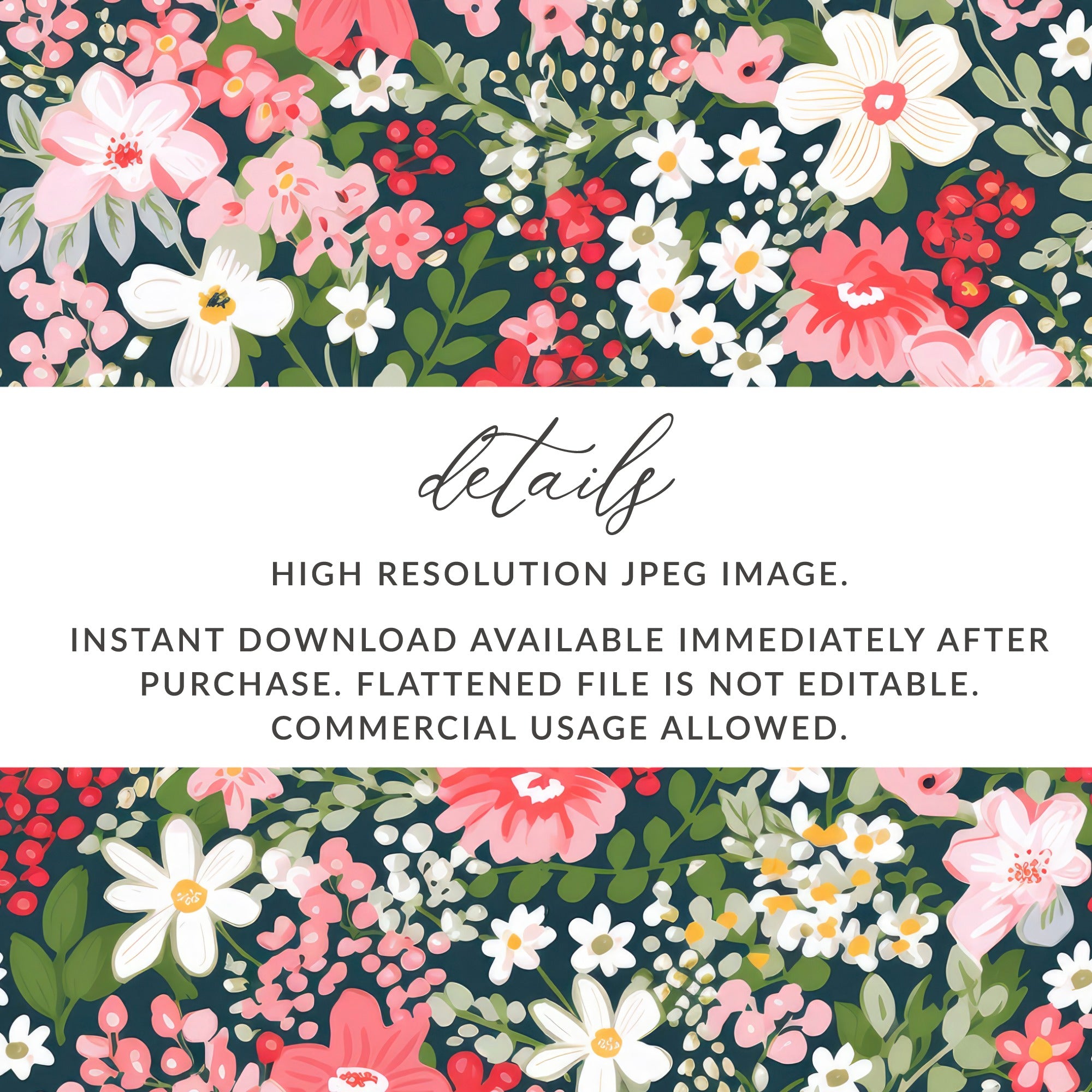 High Resolution Floral Pattern Printable Digital Art