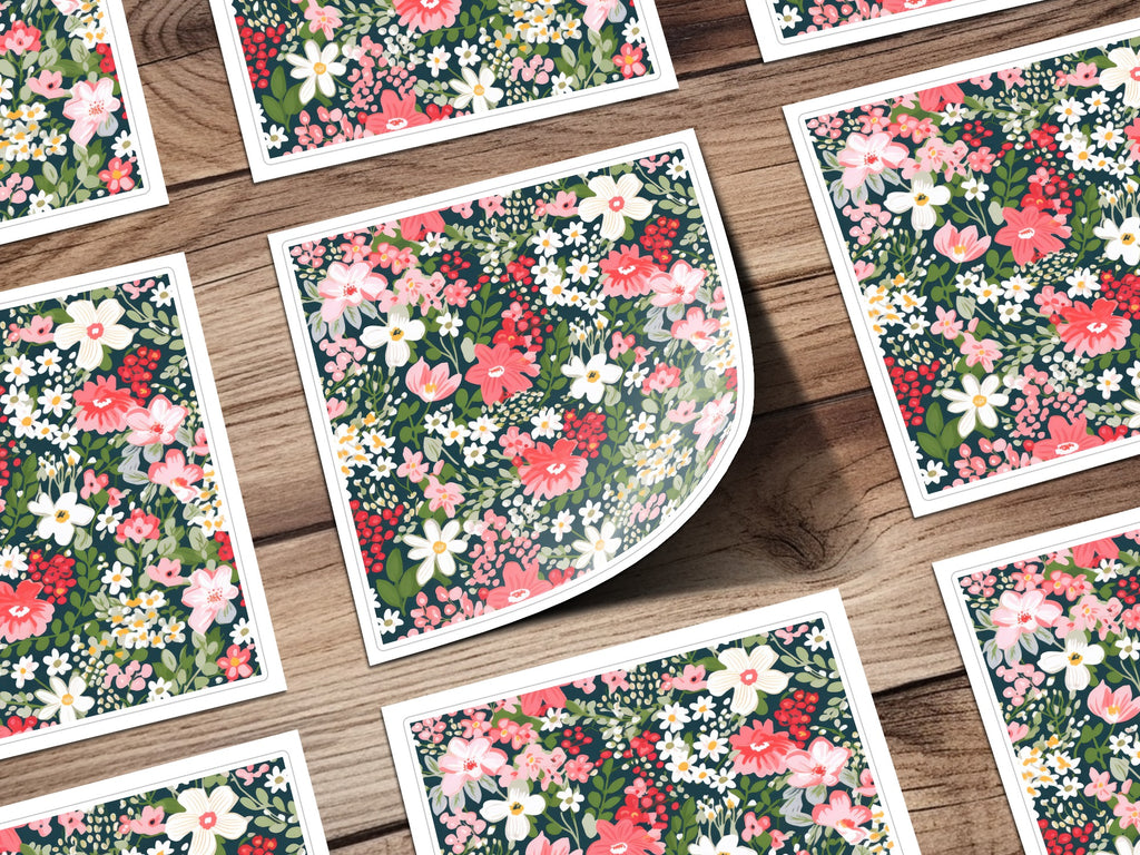 Vibrant Floral Pattern Sticker Set for Crafting and Decorating