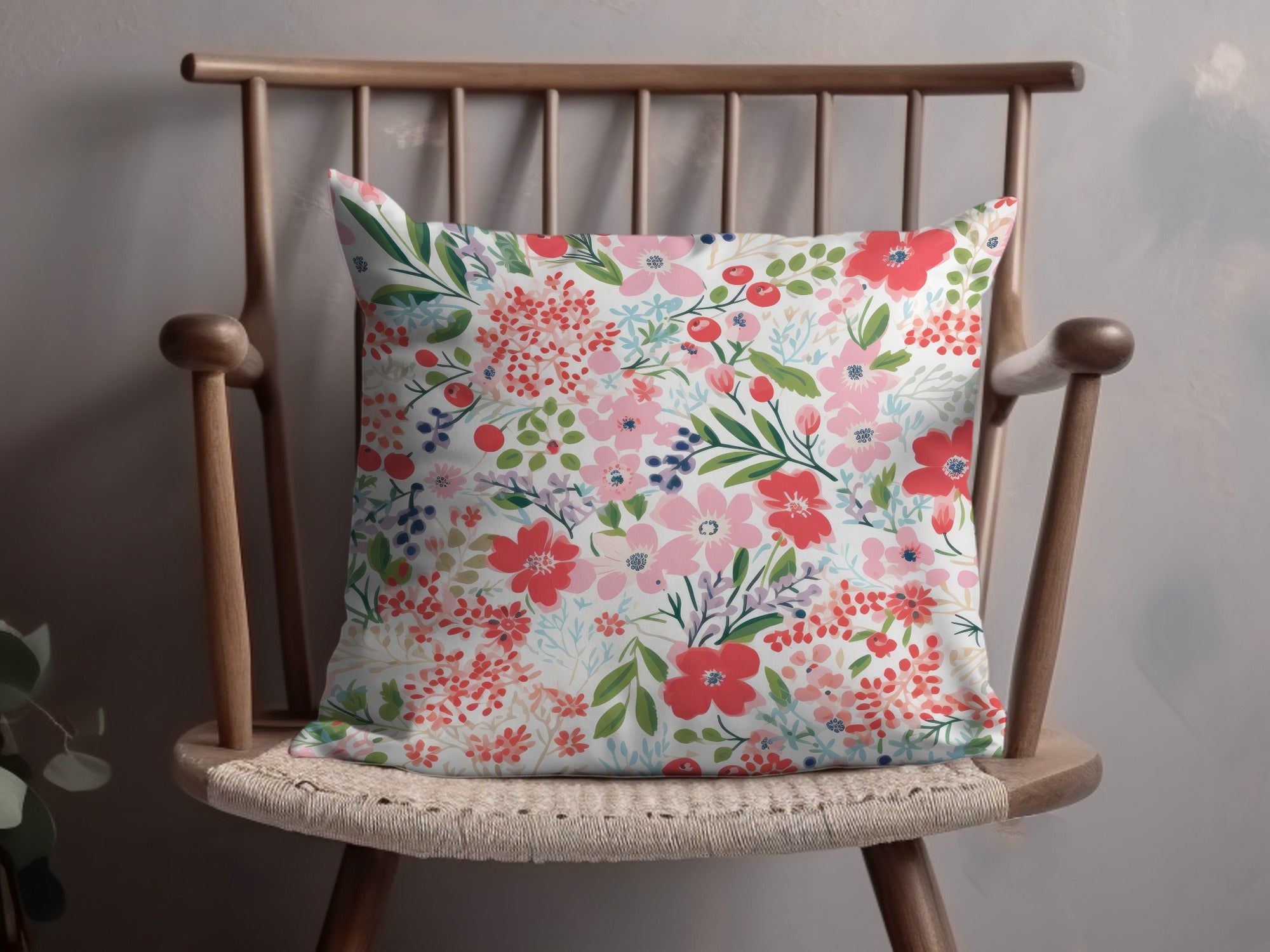 Colorful Floral Pattern Design Decorative Pillow