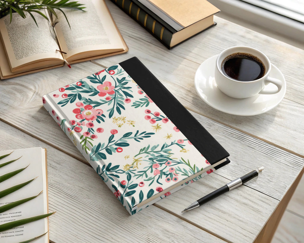 Floral Pattern Hardcover Journal for Creative Writing