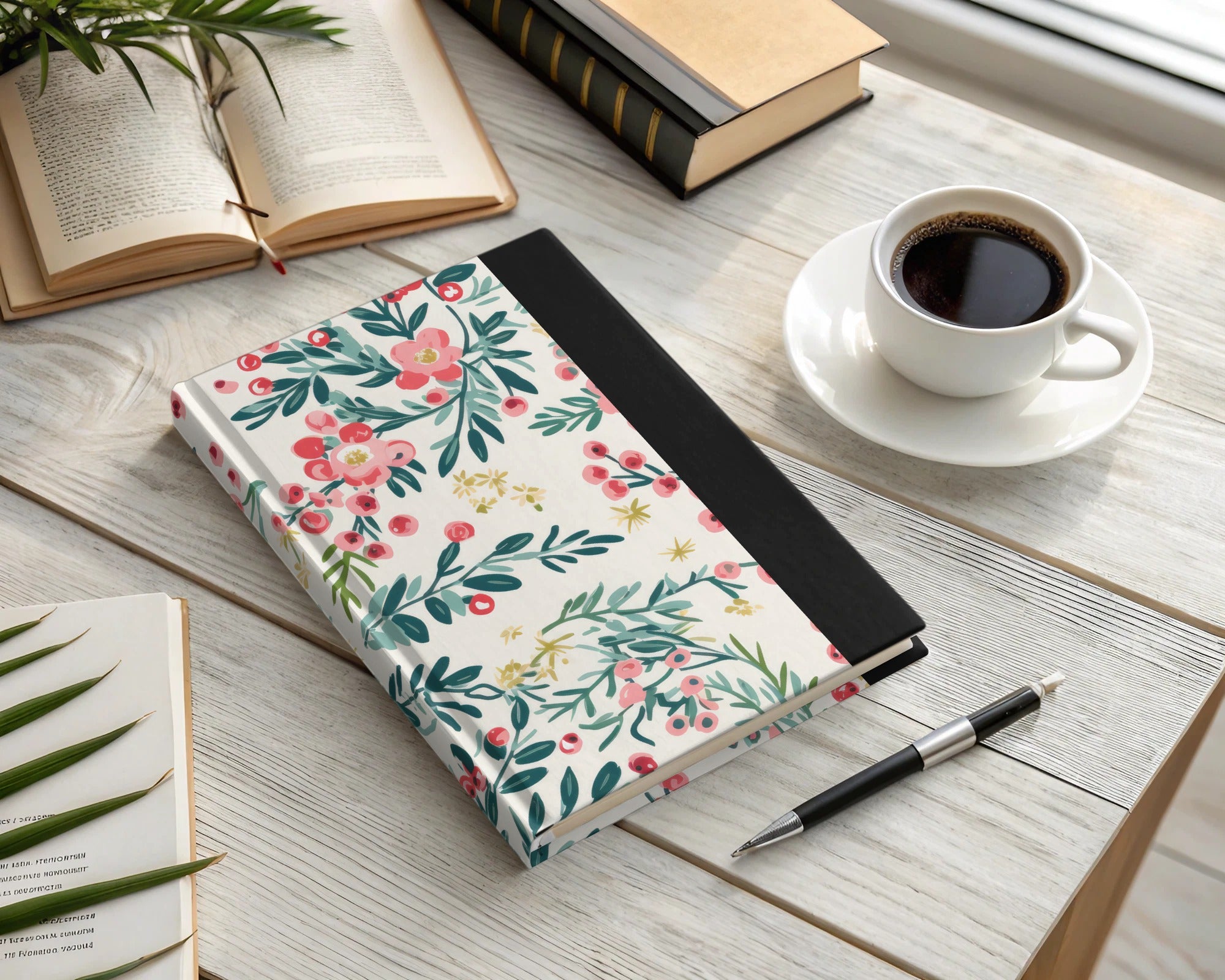 Floral Pattern Hardcover Journal for Creative Writing