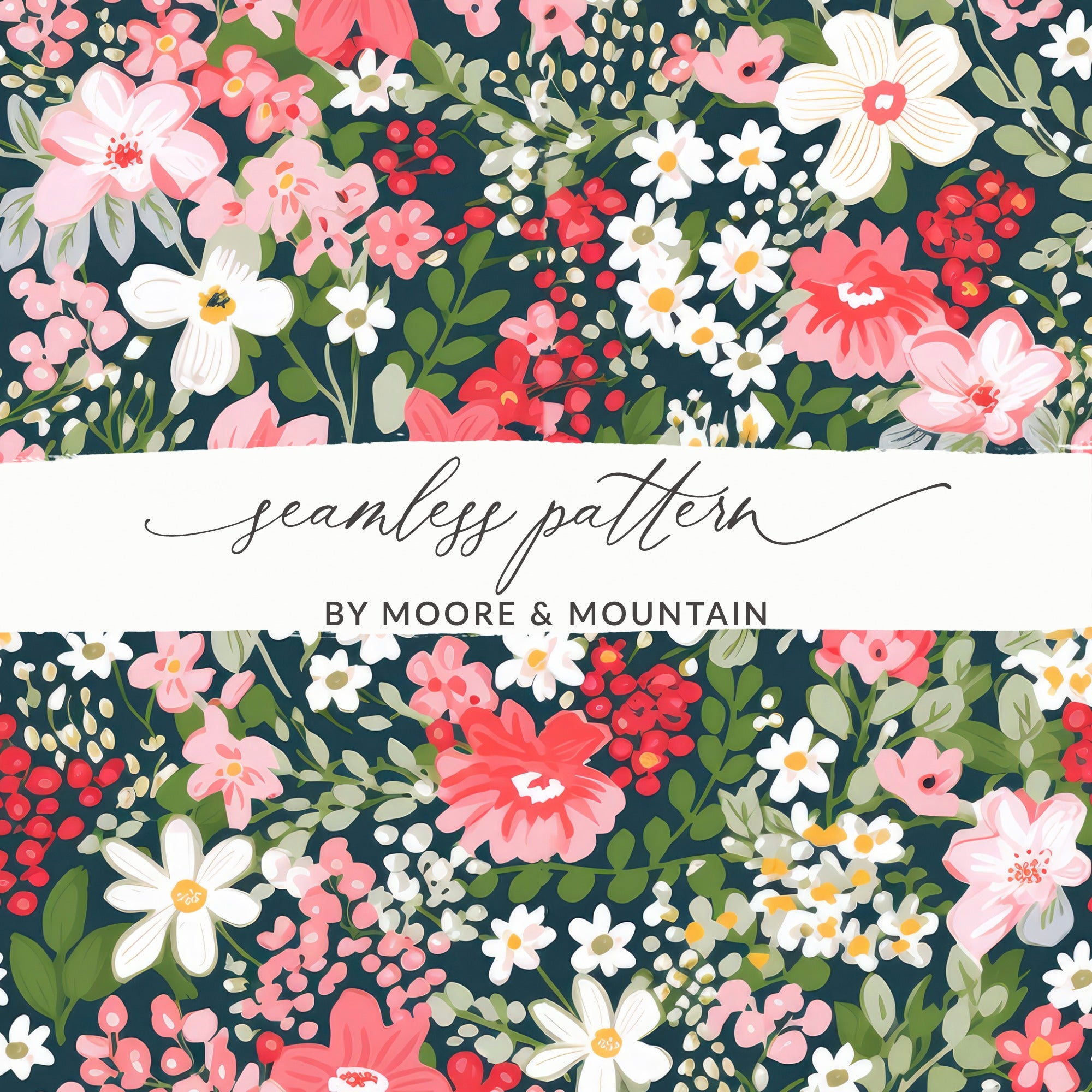 Colorful Floral Seamless Pattern by Moore & Mountain