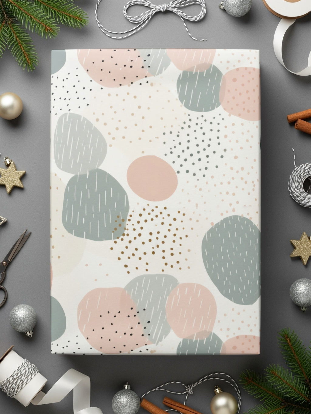 Elegant Festive Dotted and Spotted Wrapping Paper