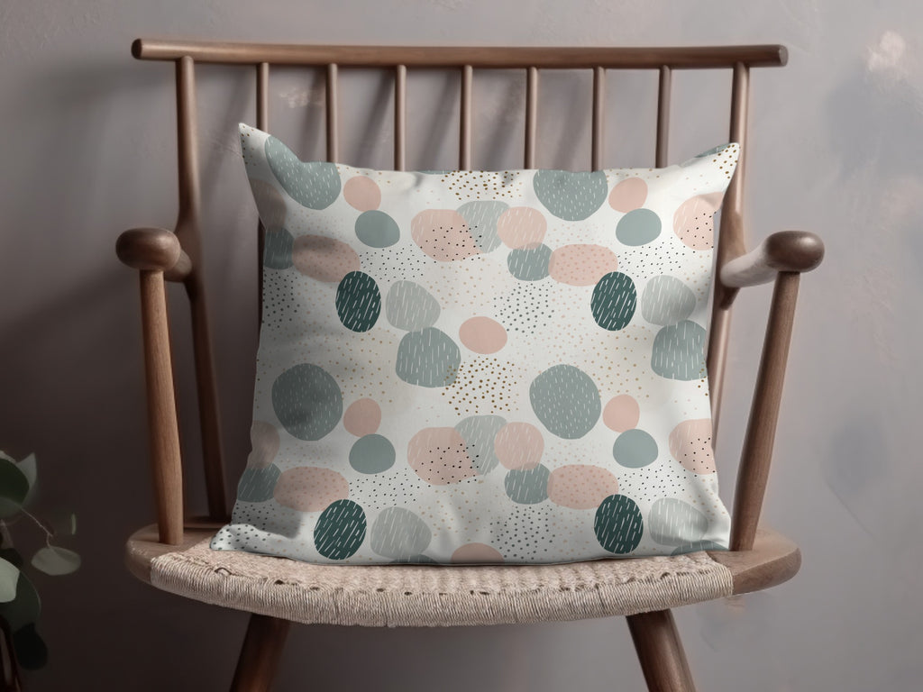Modern Geometric Pastel Polka Dot Throw Pillow