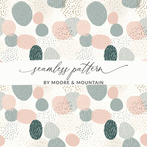 Abstract Polka Dot and Swirls Seamless Pattern Design
