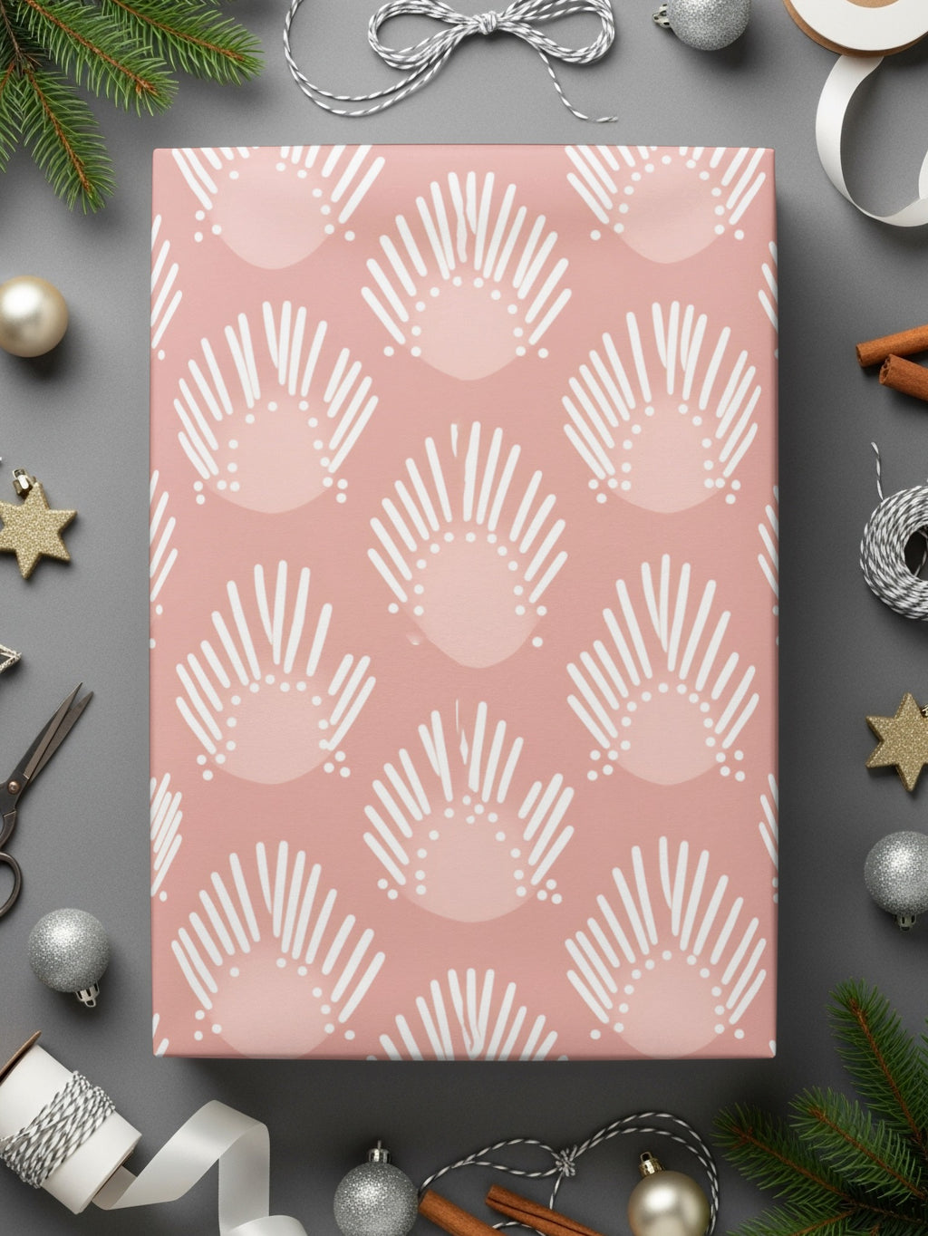 Pink Geometric Patterned Wrapping Paper for Gifts