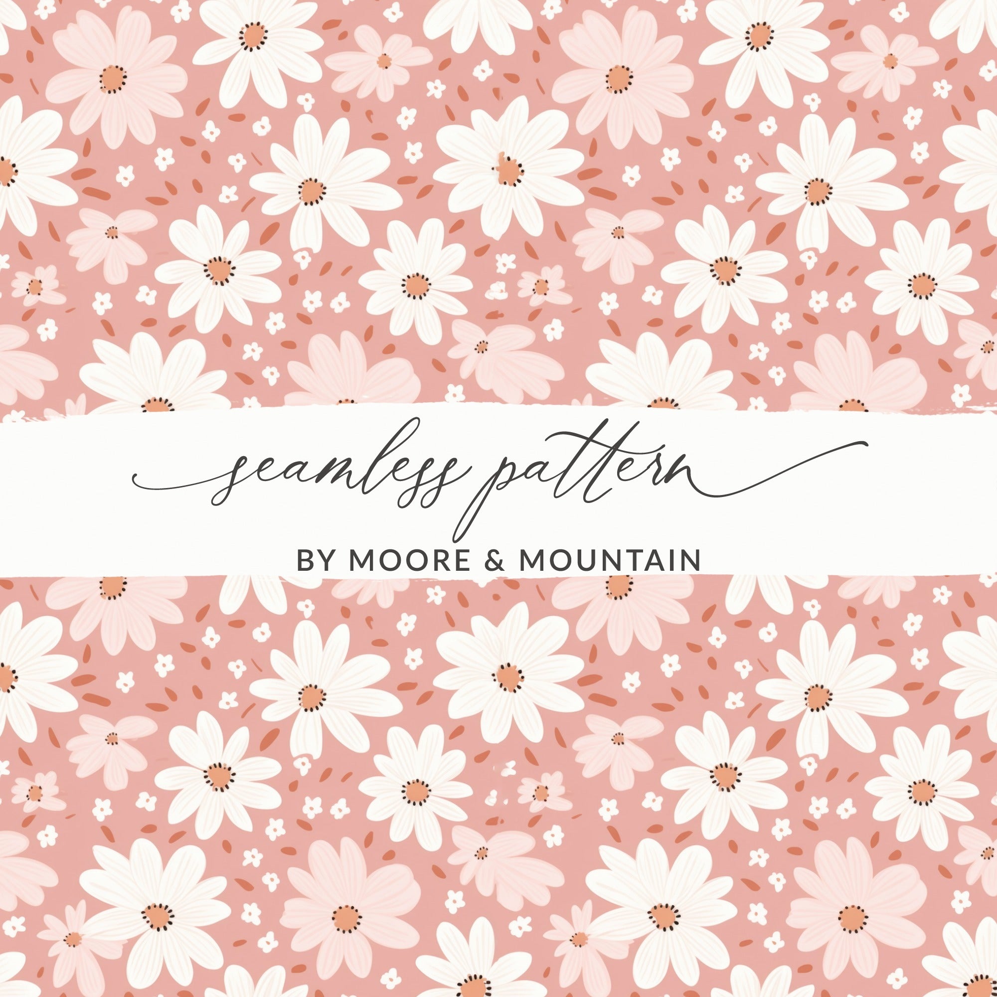 Floral Daisy Seamless Pattern by Moore & Mountain Design