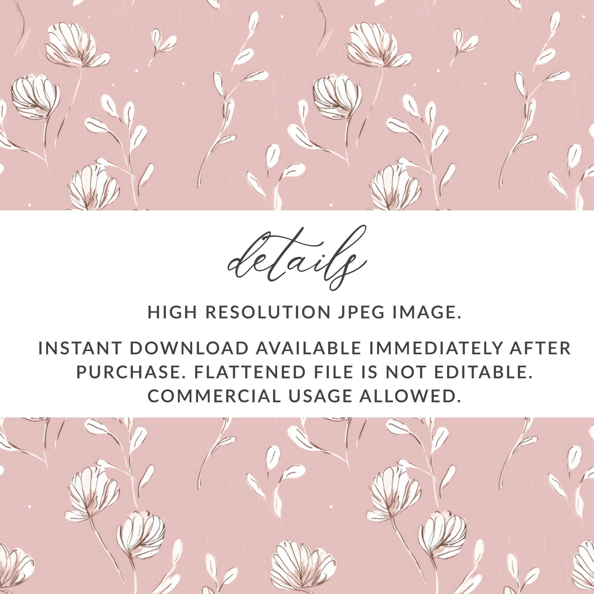 High Resolution Floral Design JPEG Instant Download