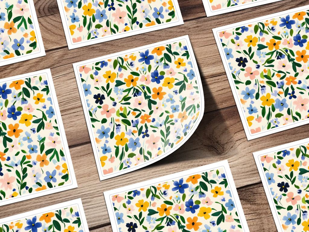 Colorful Floral Pattern Decorative Stickers Set