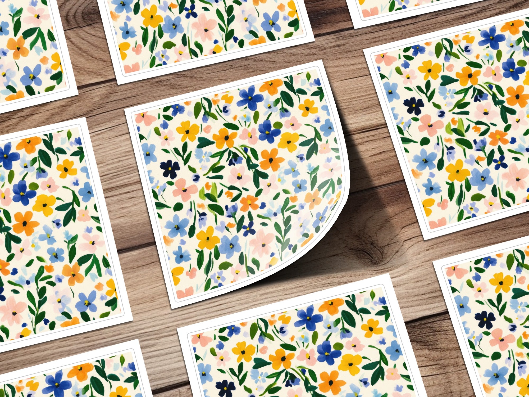 Colorful Floral Pattern Decorative Stickers Set