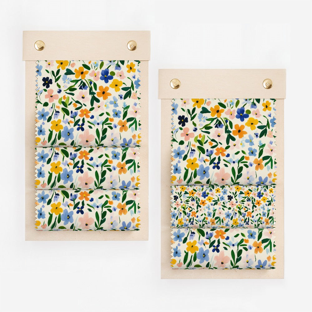 Multicolored Floral Patterned Fabric Swatch Sample