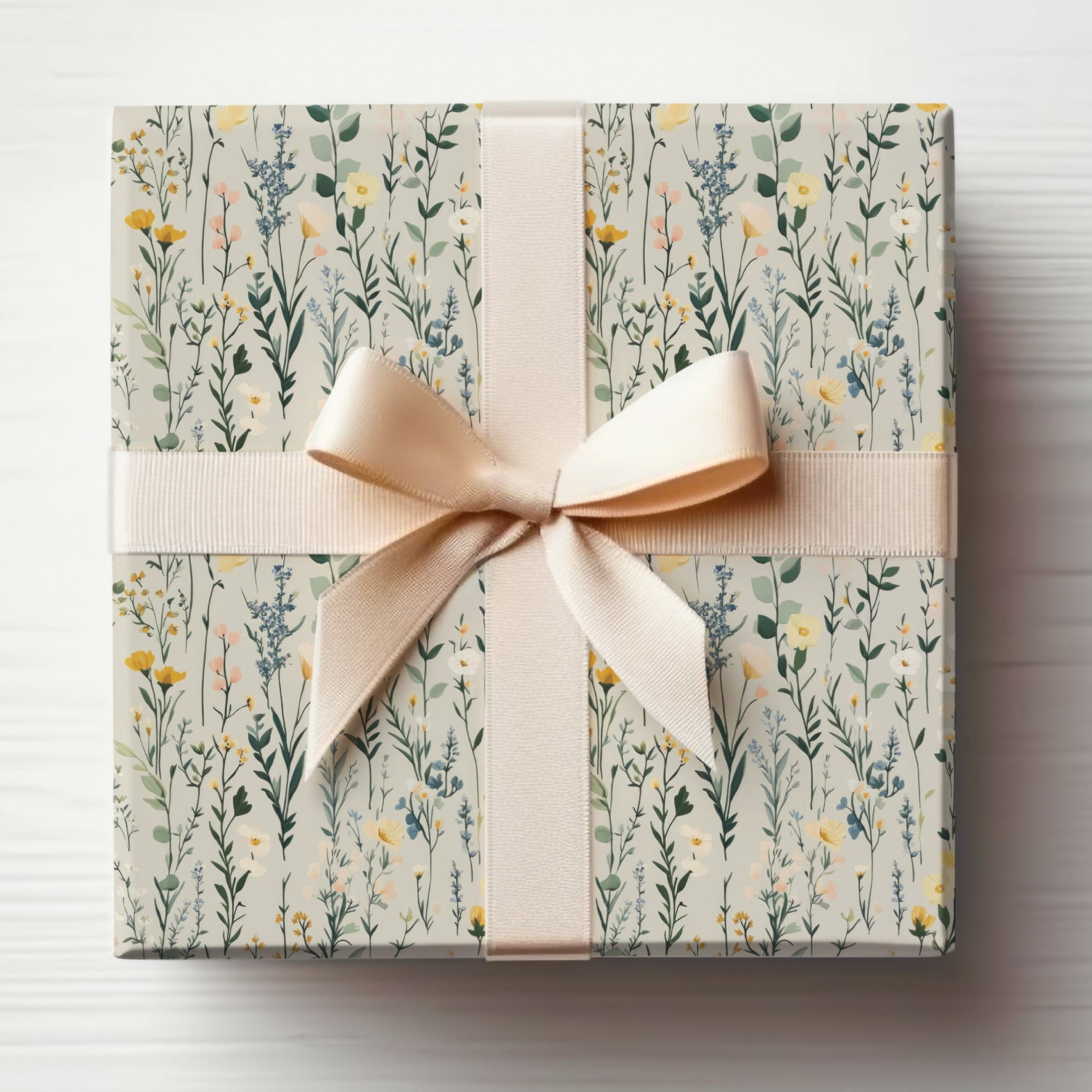 Elegant Floral Patterned Gift Wrap With Bow Product