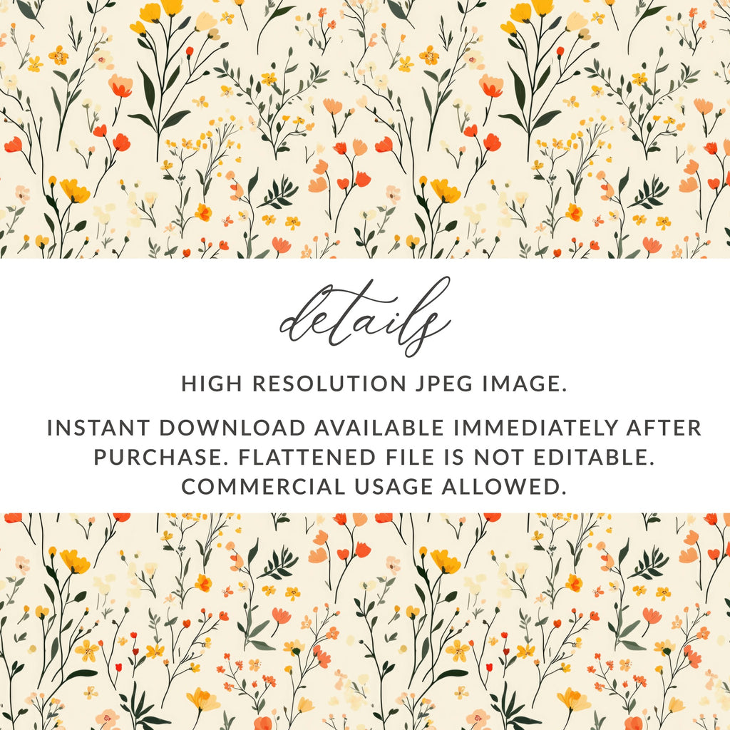 Floral Digital Artwork Instant Download JPEG File