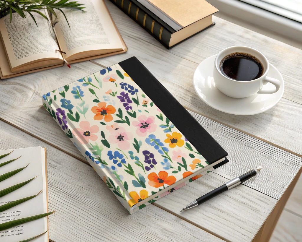 Floral Print Hardcover Notebook for Flower Lovers