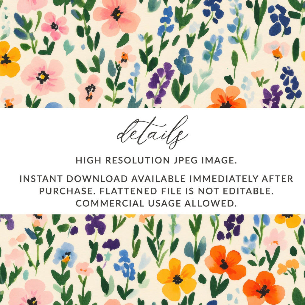 Floral Watercolor High Resolution JPEG Download Product