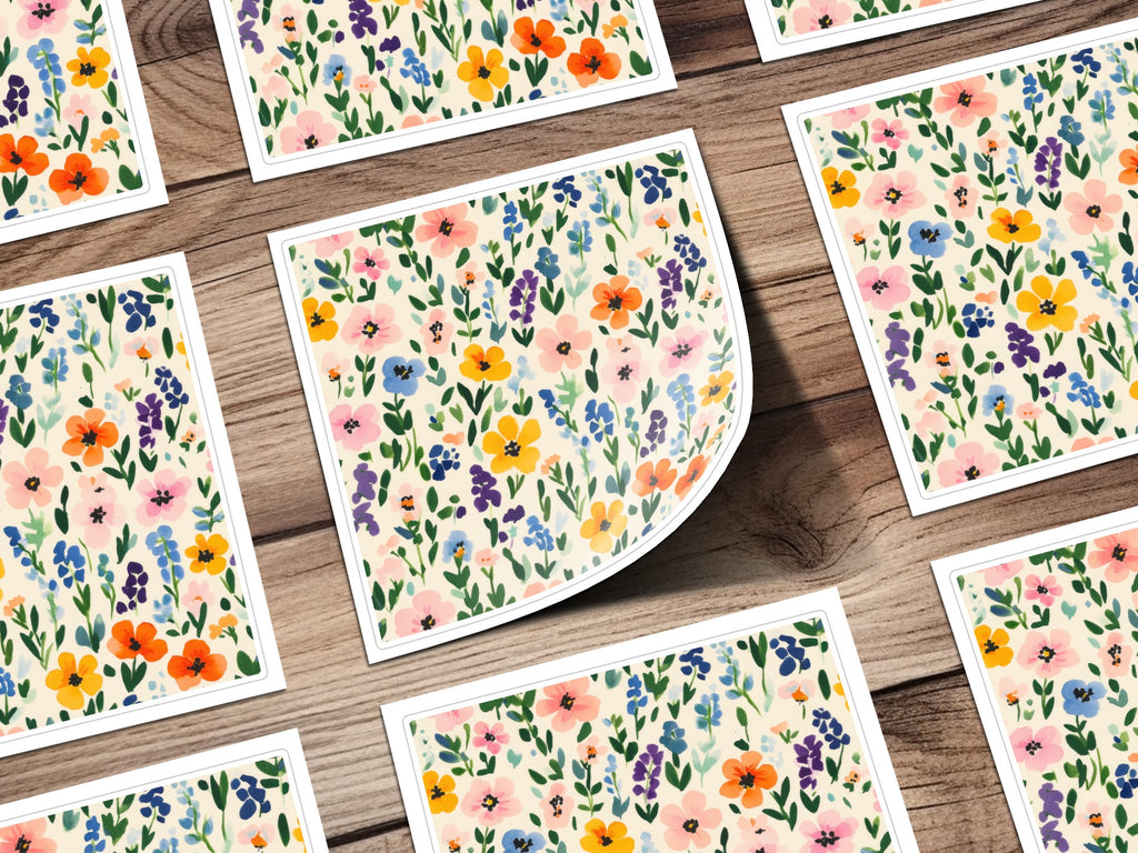 Vibrant Floral Patterned Stickers for Decor Projects