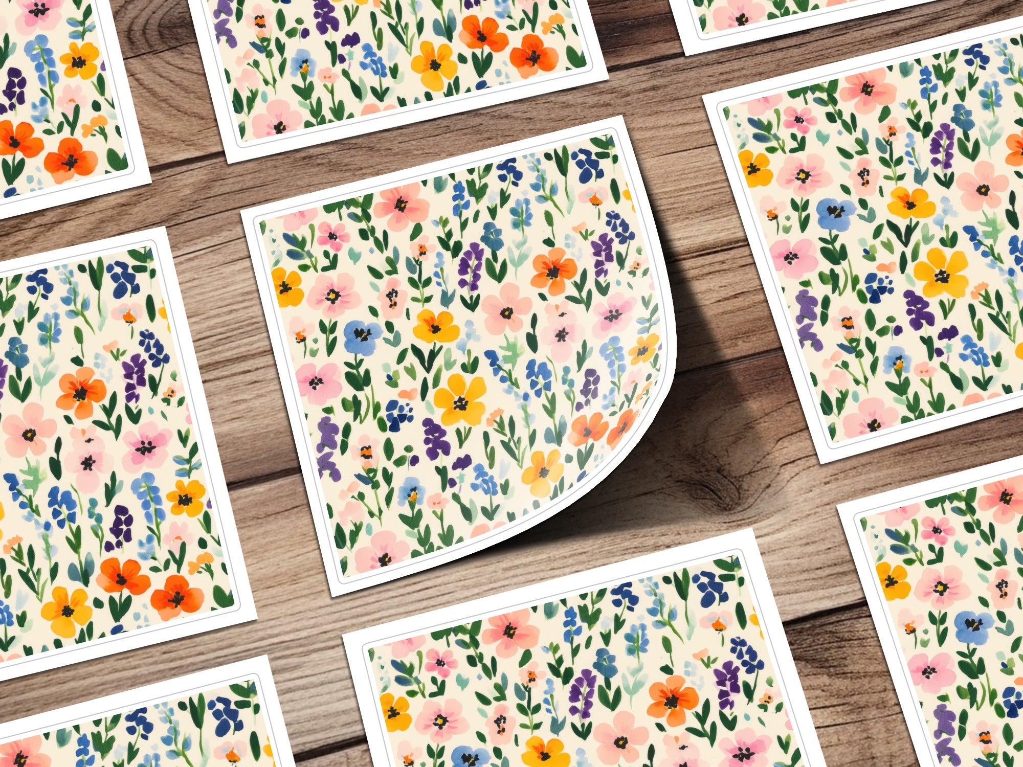 Vibrant Floral Patterned Stickers for Decor Projects