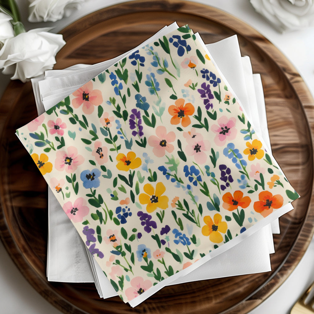 Colorful Floral Pattern Design Paper Napkin Set
