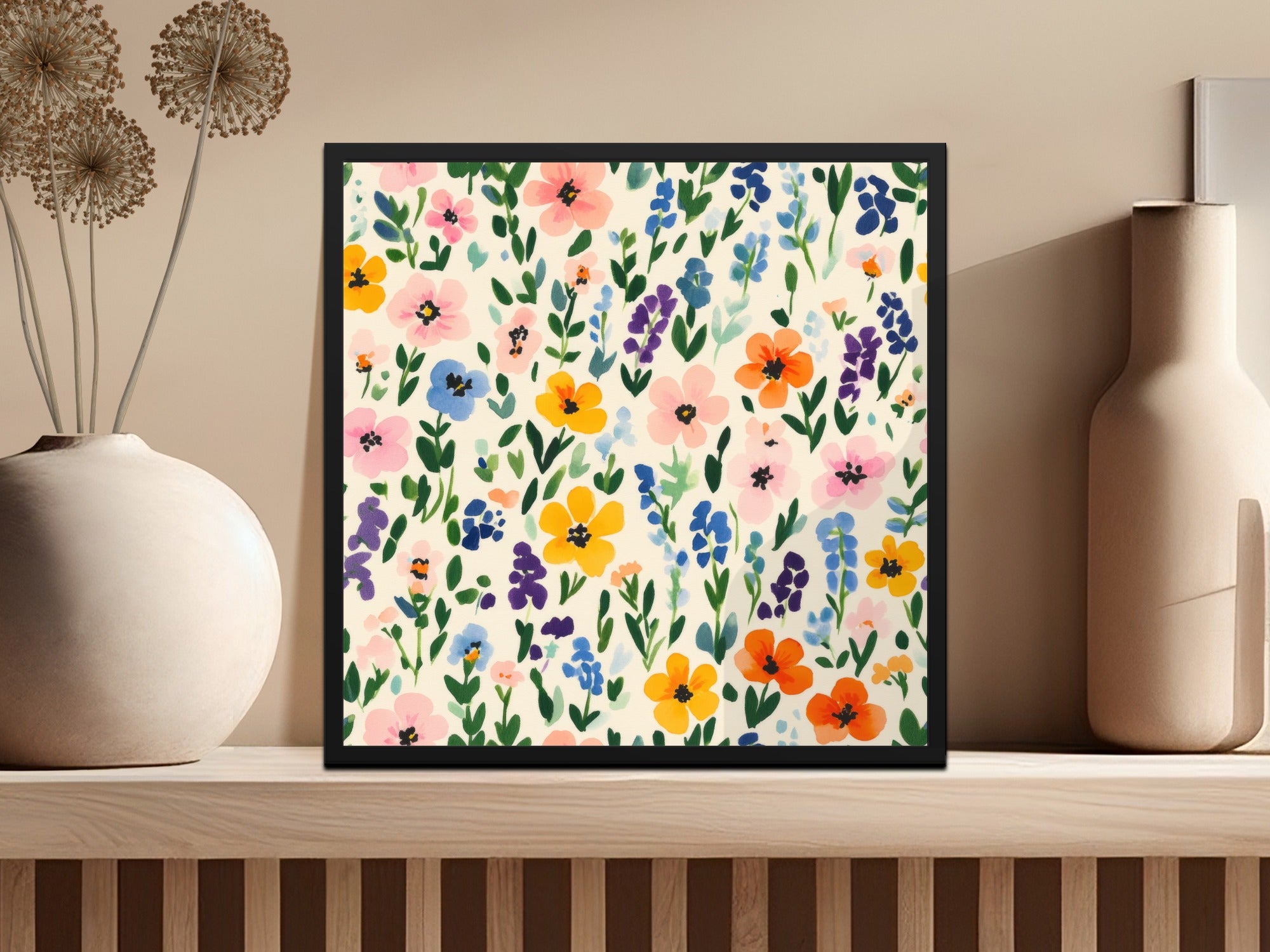 Colorful Botanical Floral Design Wall Art Print Decor