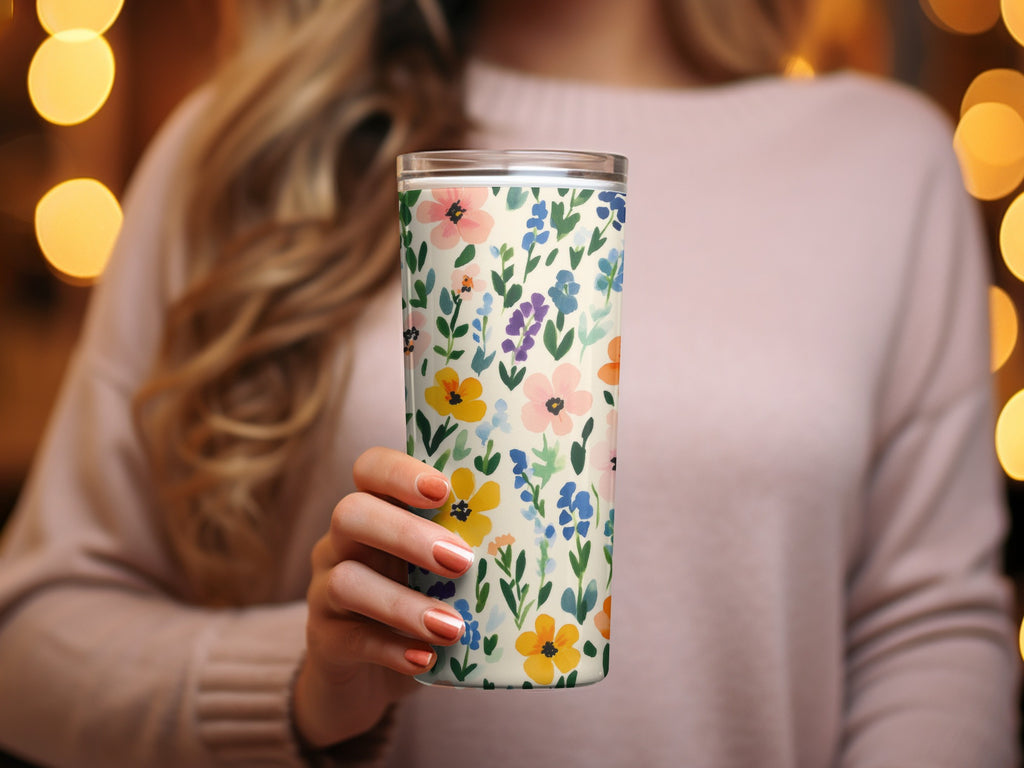 Colorful Floral Design Insulated Stainless Steel Tumbler