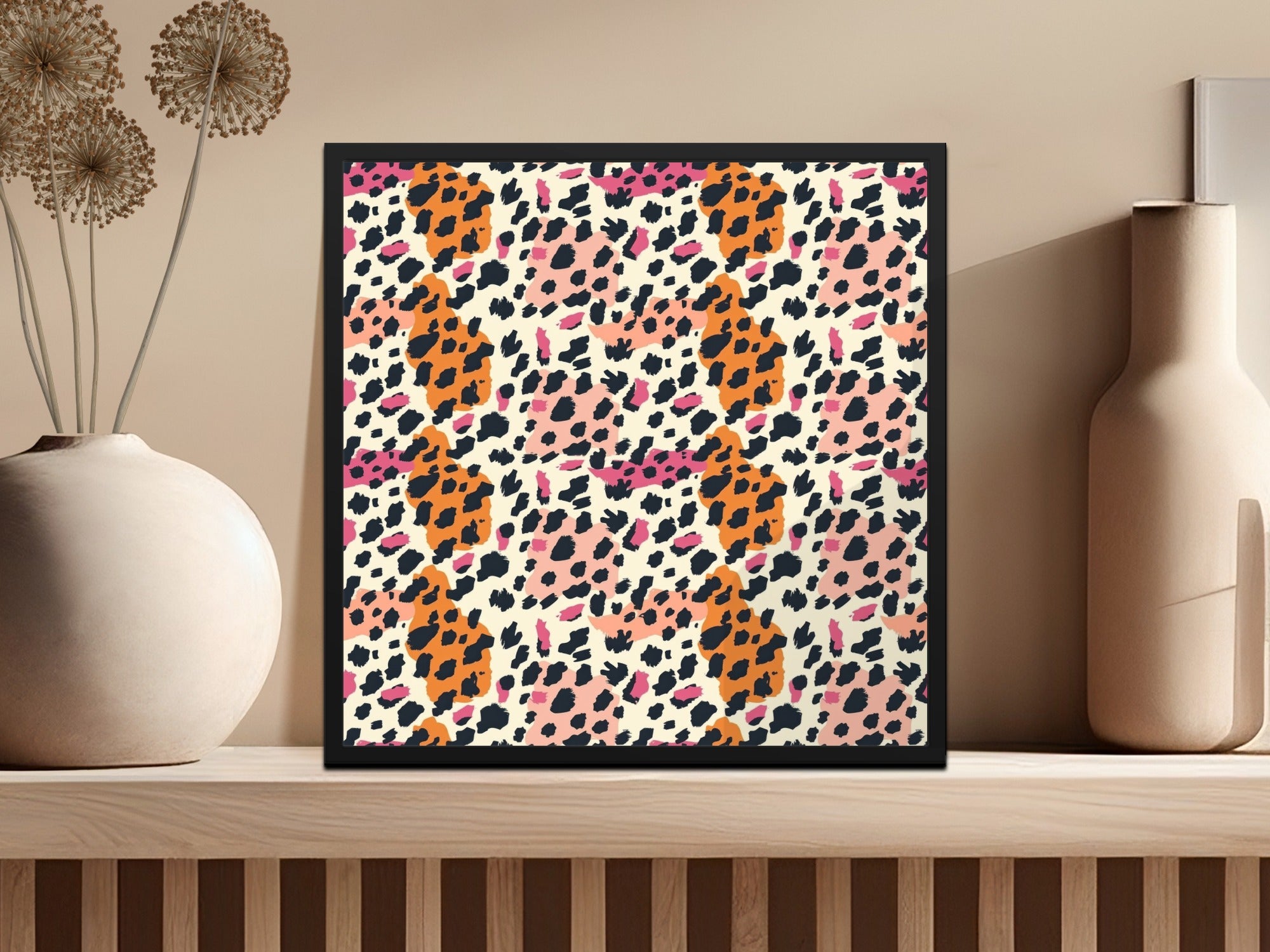 Colorful Abstract Leopard Print Art Poster Wall Decor