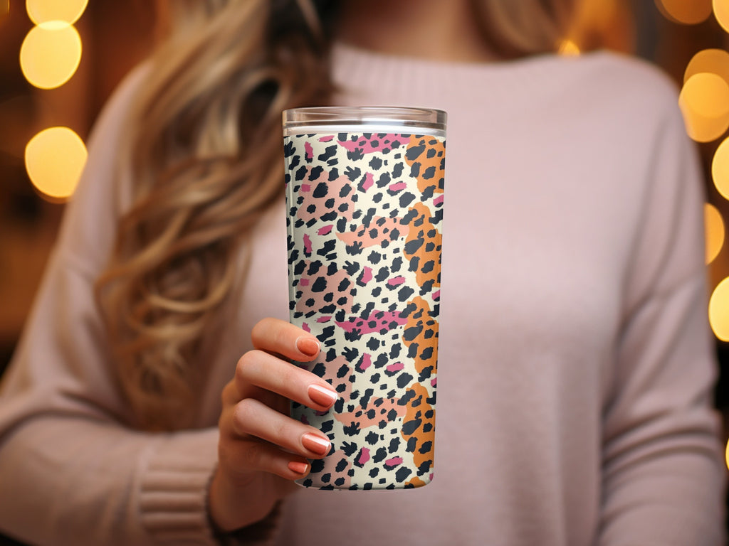 Stylish Multicolor Leopard Print Tumbler for Beverages