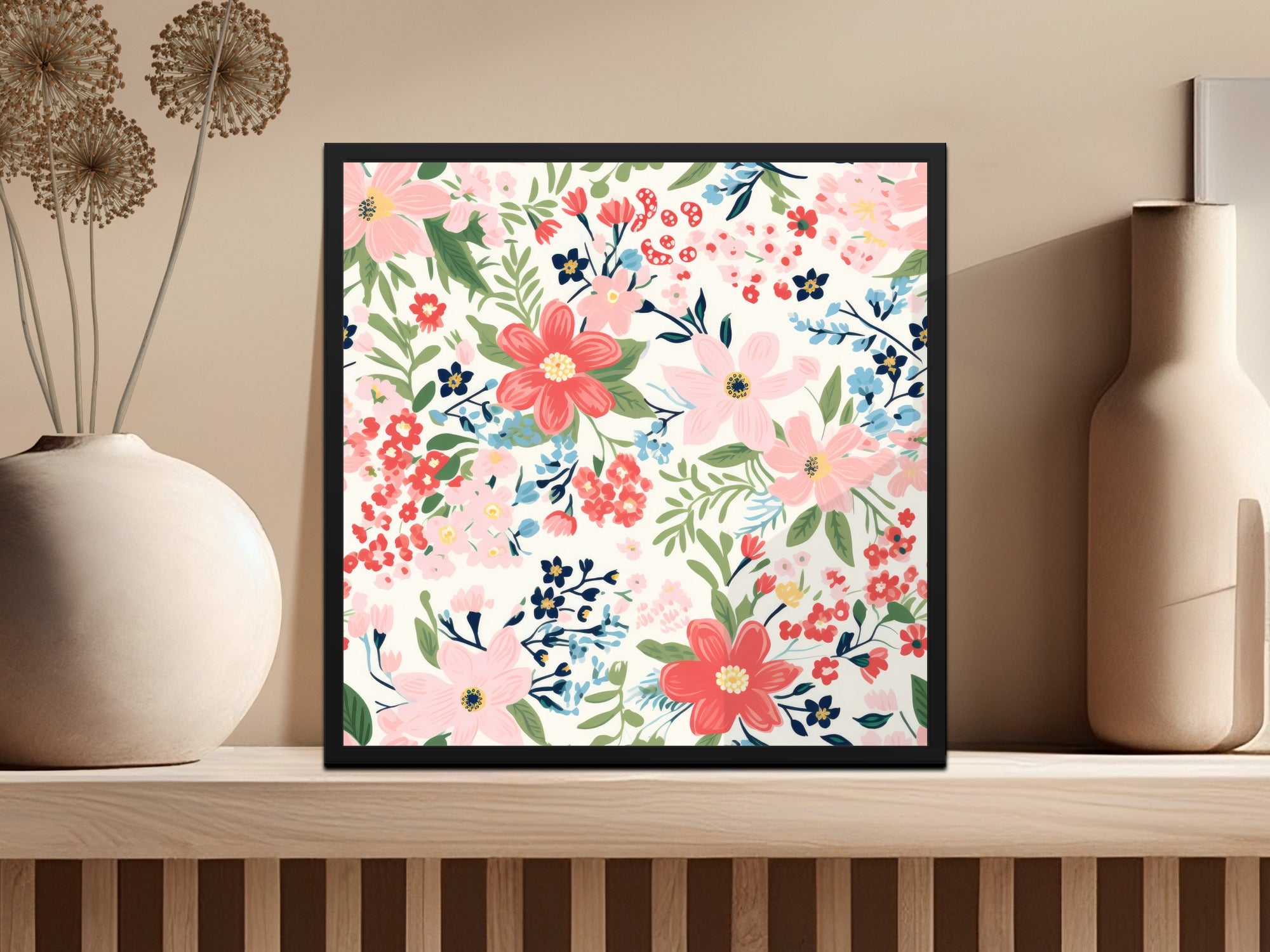 Colorful Floral Patterned Wall Art Decor Product