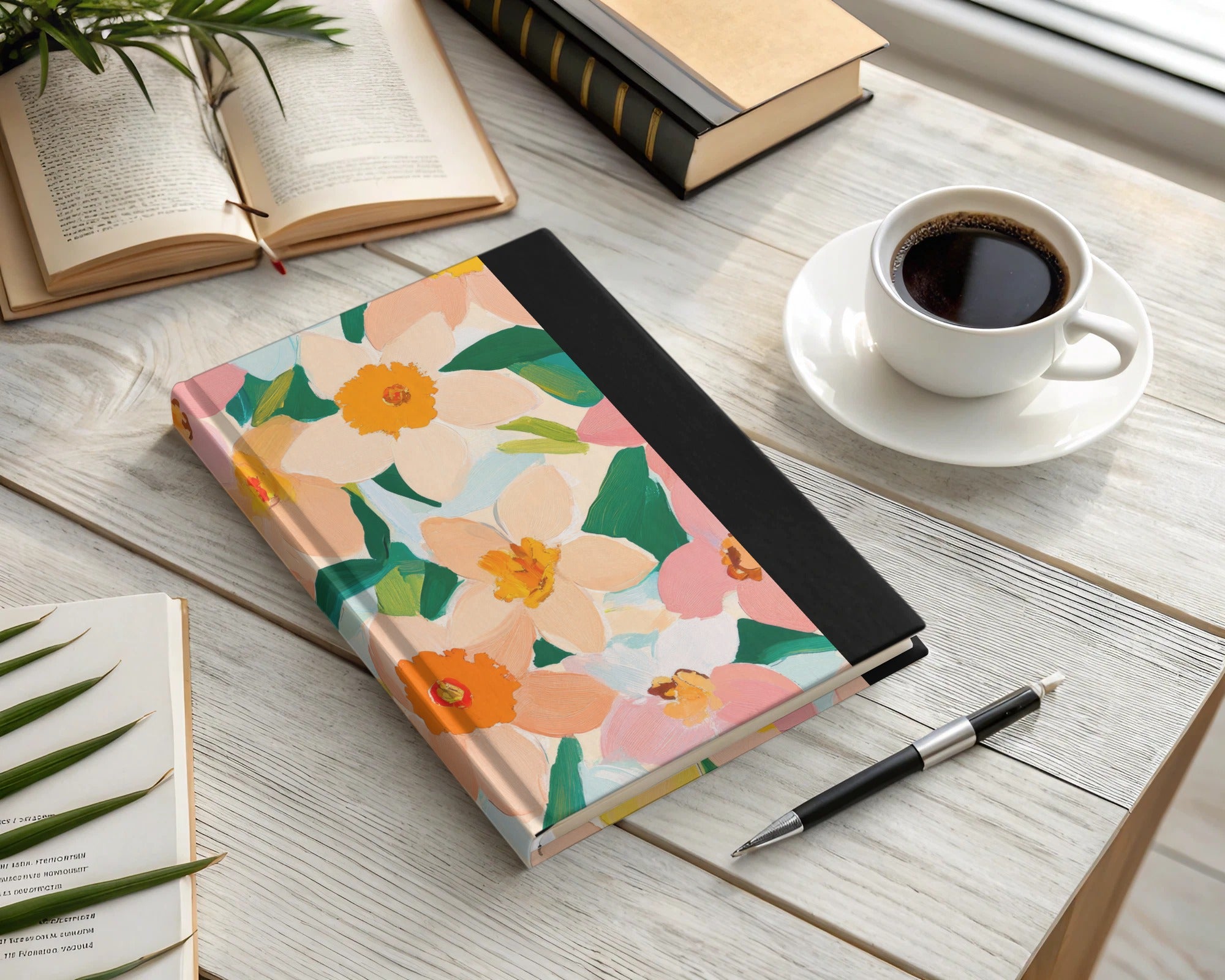 Floral Painted Cover Journal for Creative Writing Enthusiasts