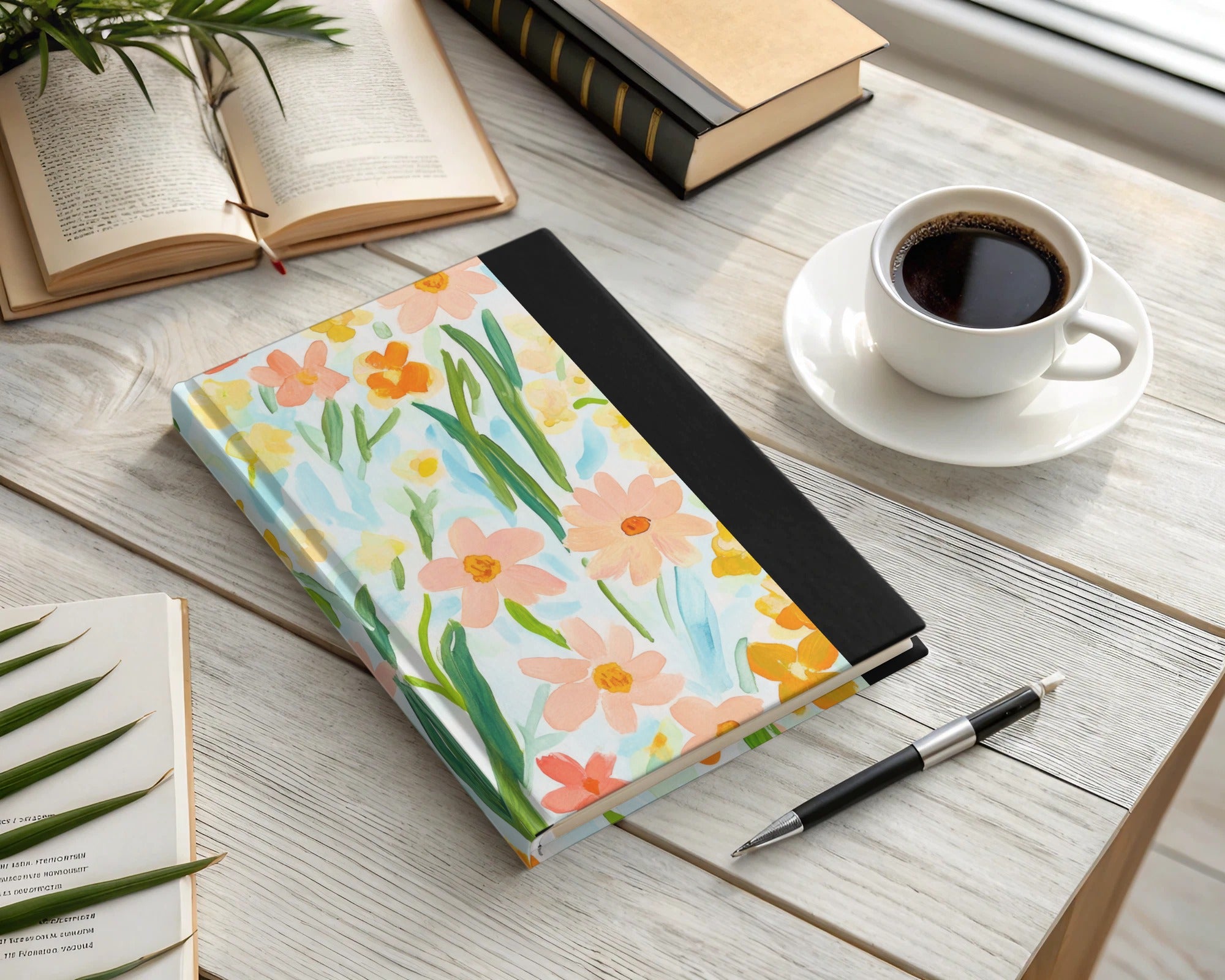Colorful Floral Illustrated Hardcover Notebook Product
