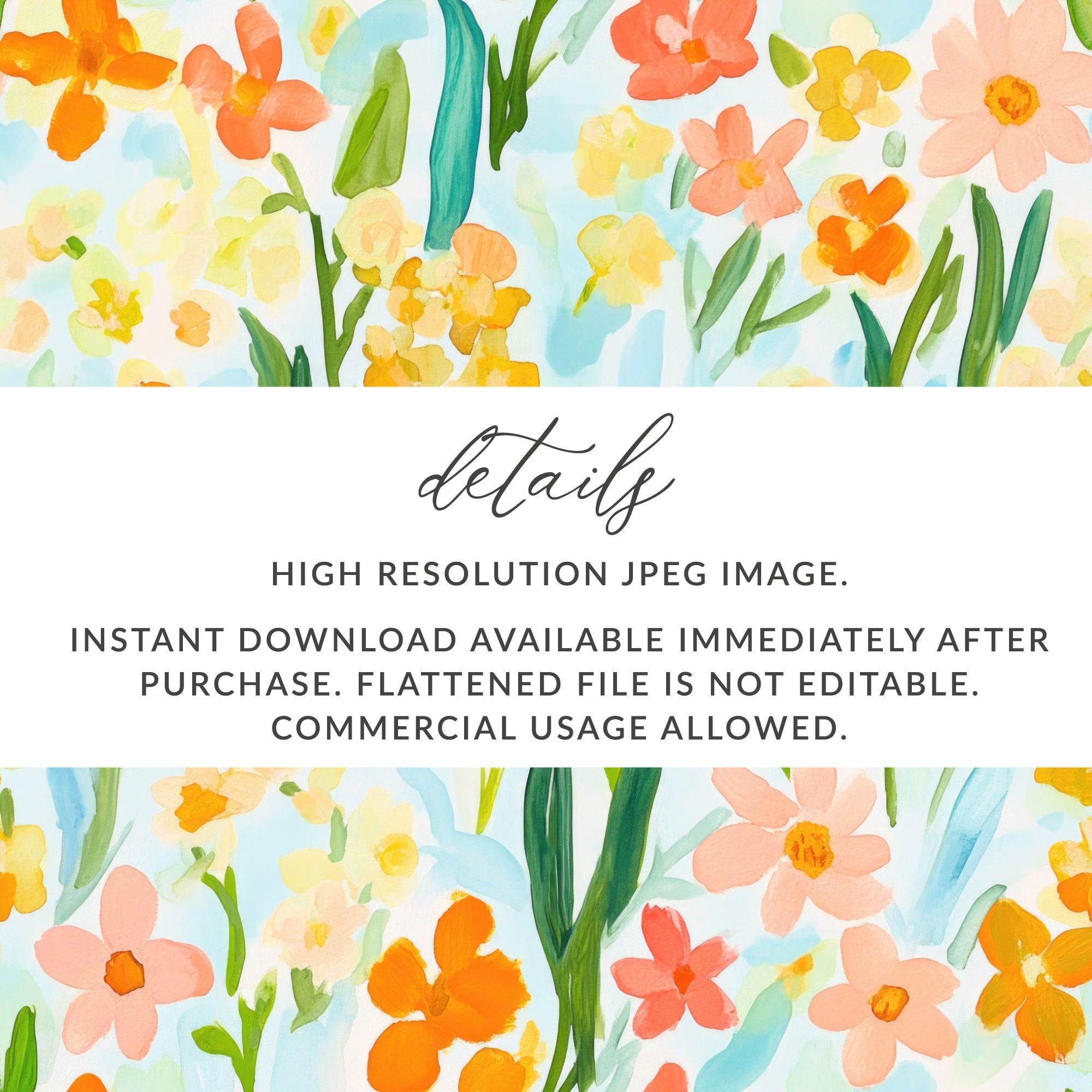 High Resolution Instant Download Floral JPEG Image