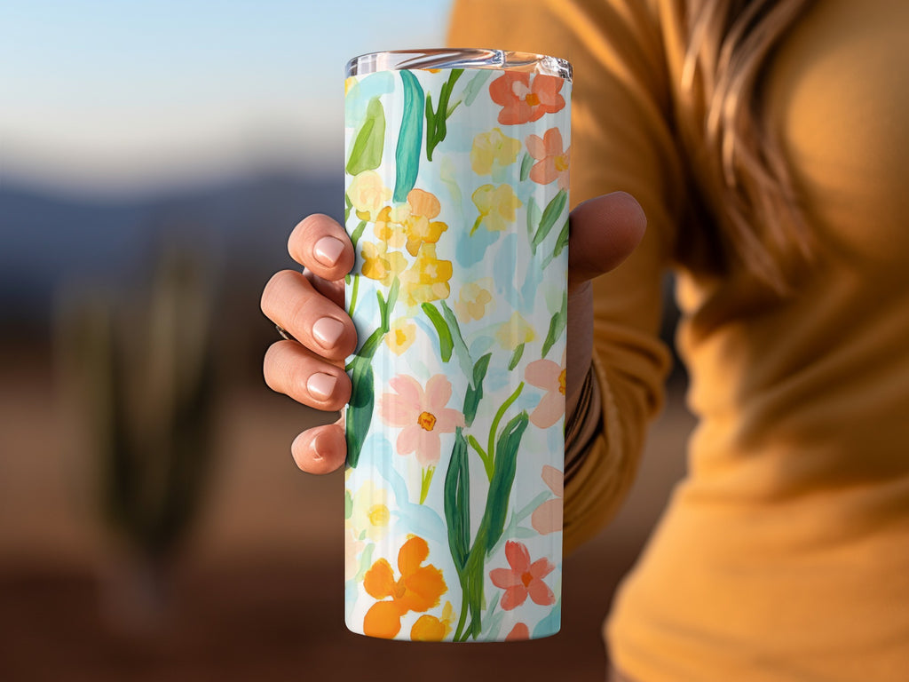 Floral Pattern Insulated Tumbler for Hot and Cold Drinks