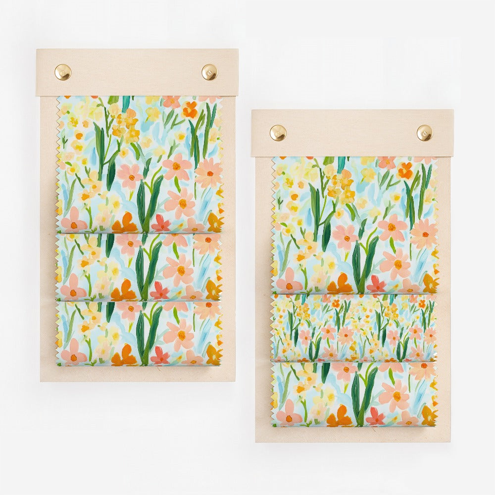 Vibrant Floral Pattern Fabric Swatch Display Sheets