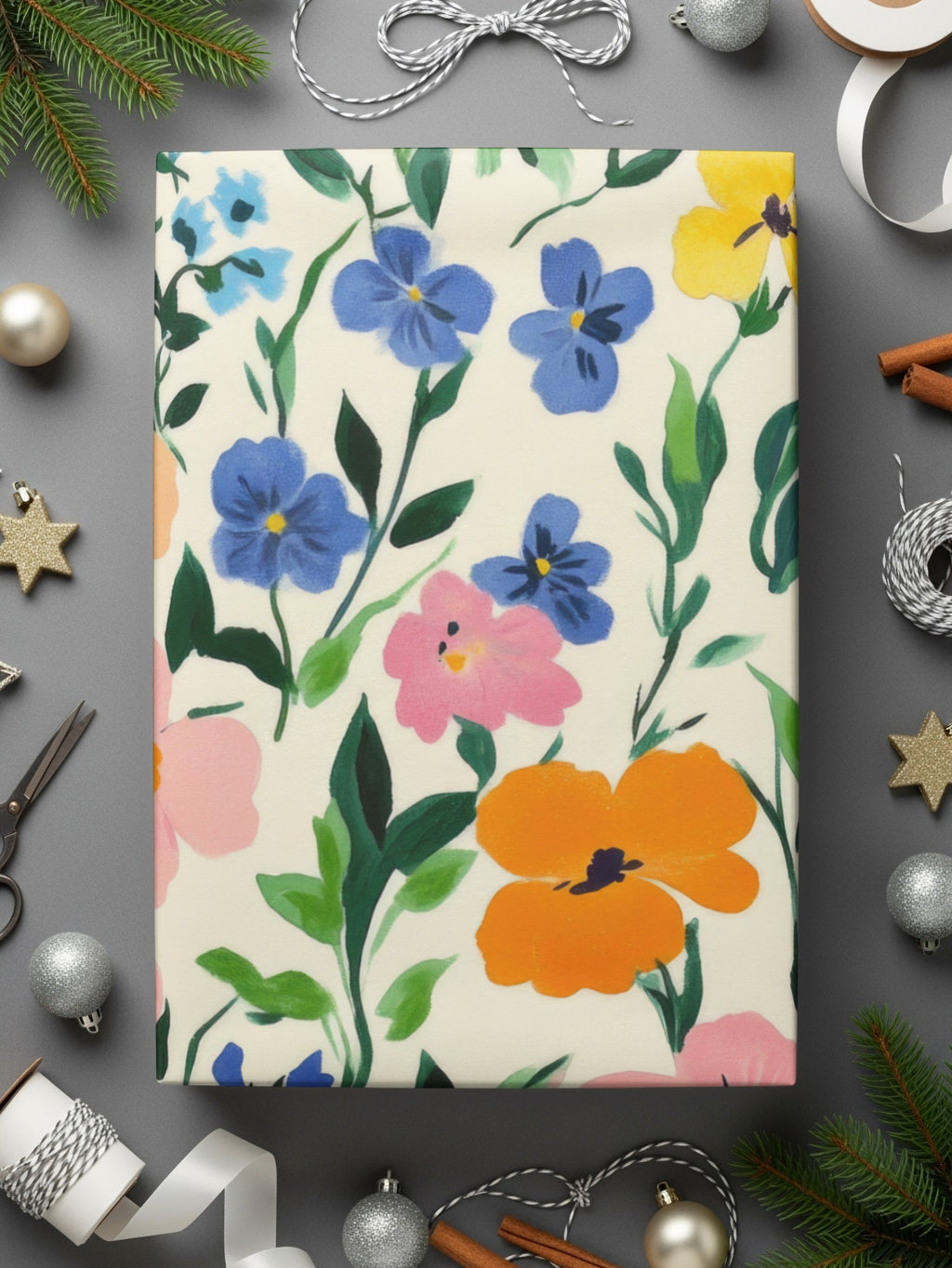 Colorful Floral Design Wrapping Paper for Any Occasion