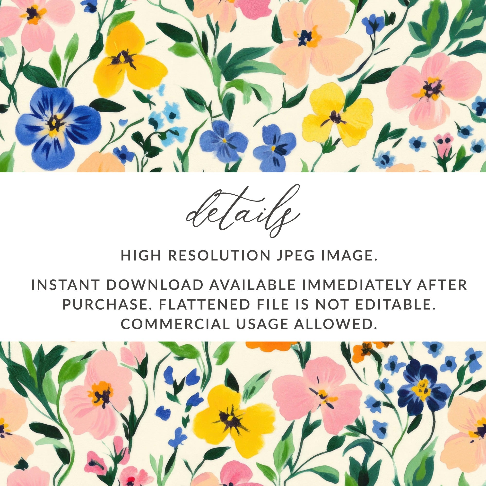 High Resolution Floral Pattern Design Instant Download