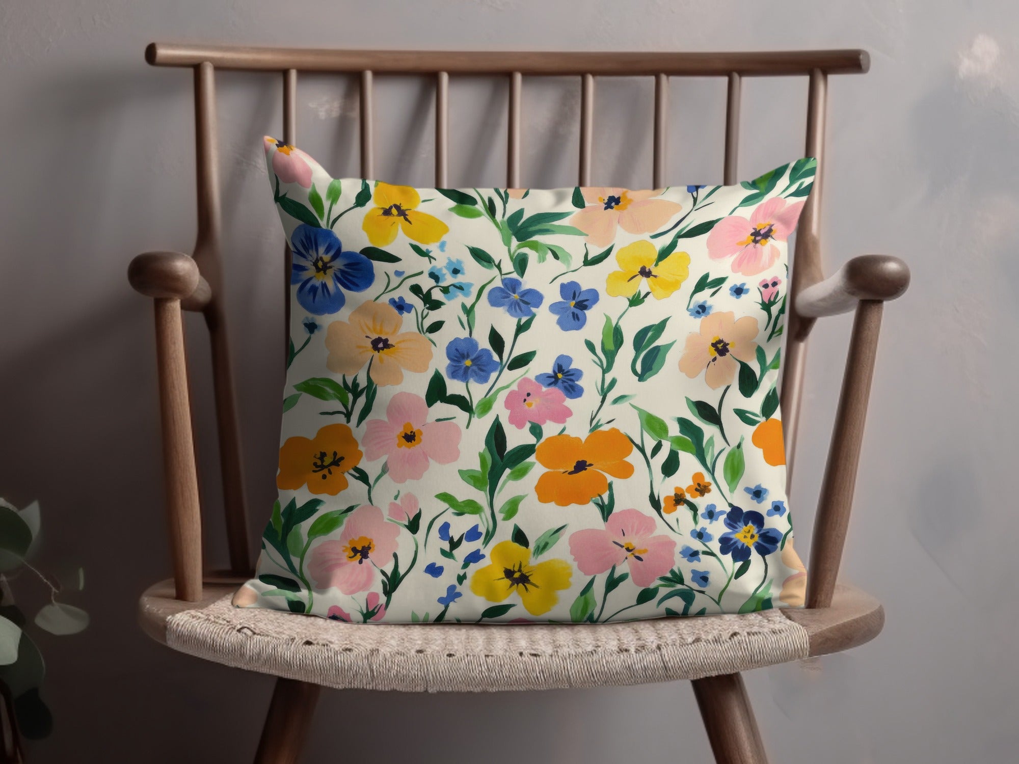 Floral Pattern Decorative Cushion for Home Decor
