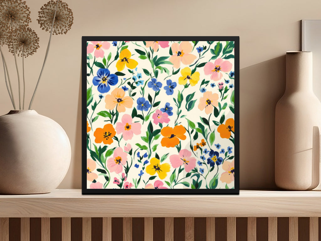 Colorful Floral Patterned Wall Art for Home Decoration