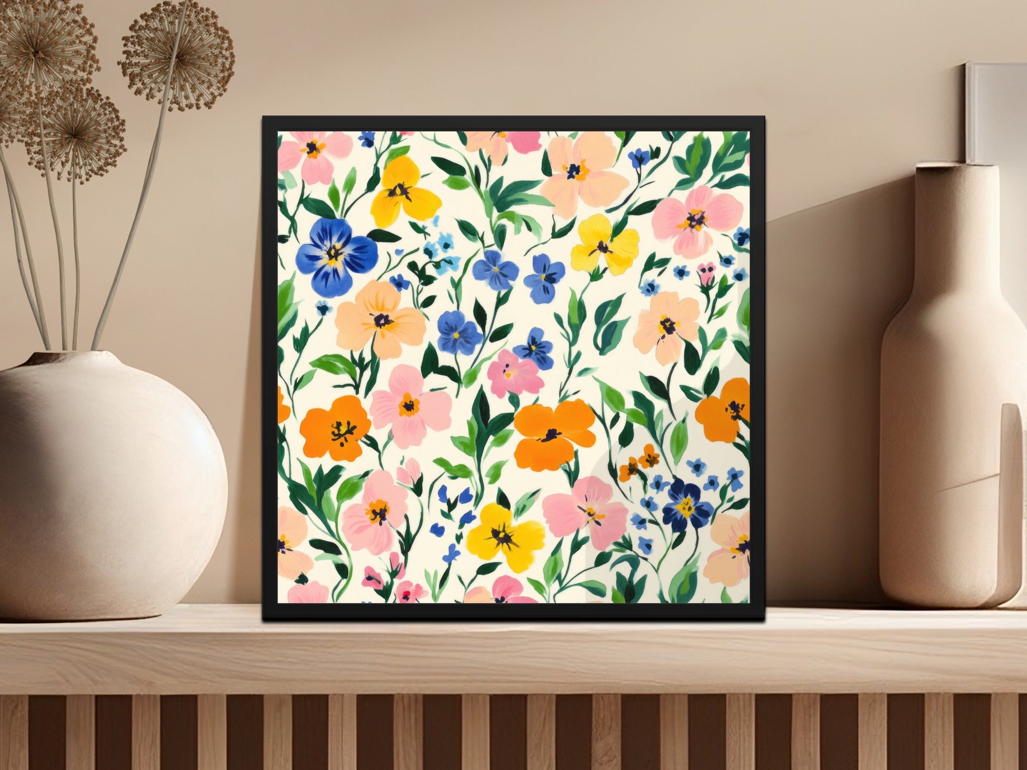 Colorful Floral Patterned Wall Art for Home Decoration