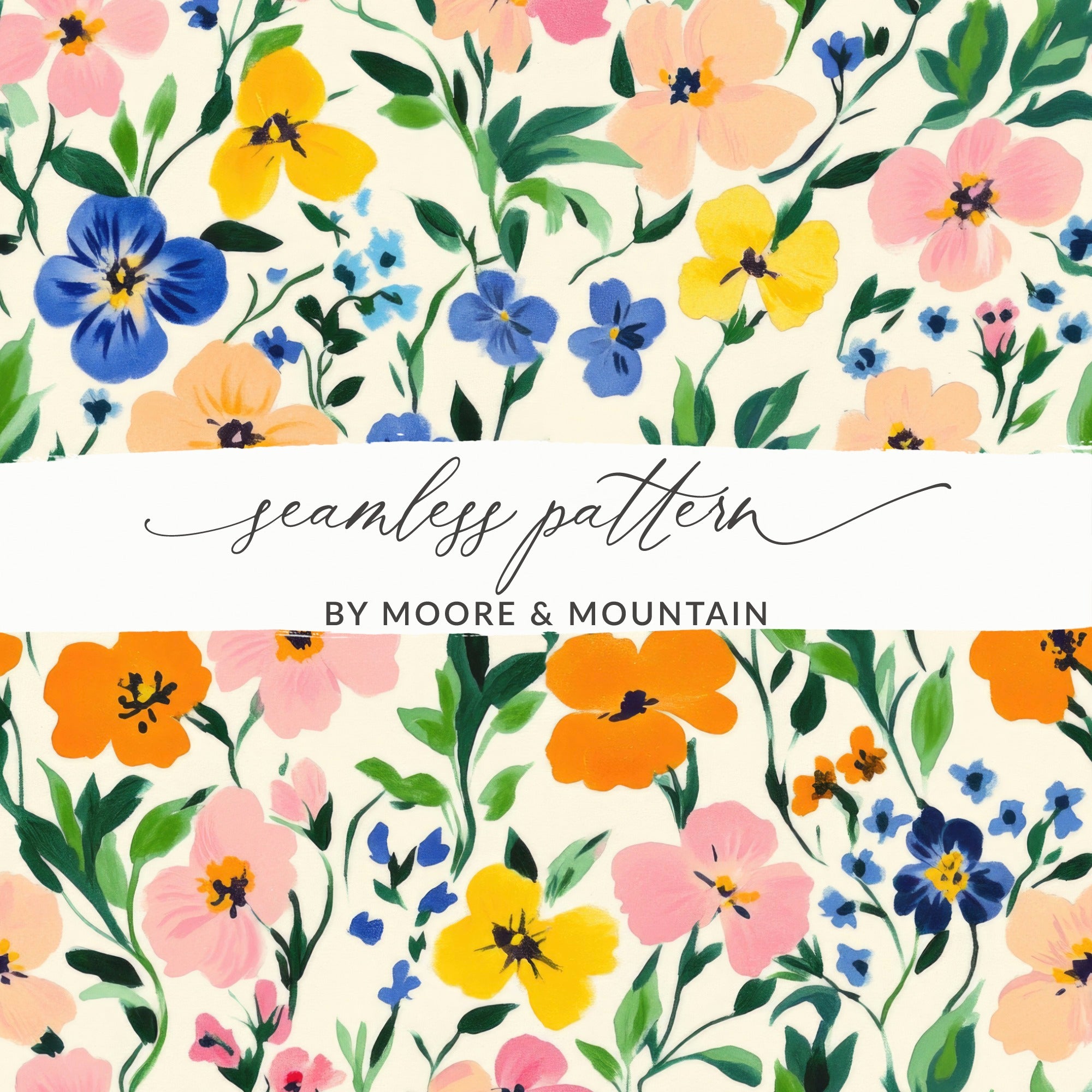 Vibrant Floral Seamless Pattern by Moore and Mountain