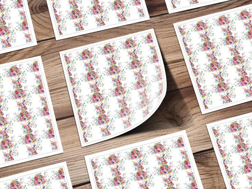 Bohemian Rabbit Floral Pattern Background Art Graphics - Moore and Mountain