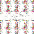 Bohemian Rabbit Floral Pattern Background Art Graphics - Moore and Mountain
