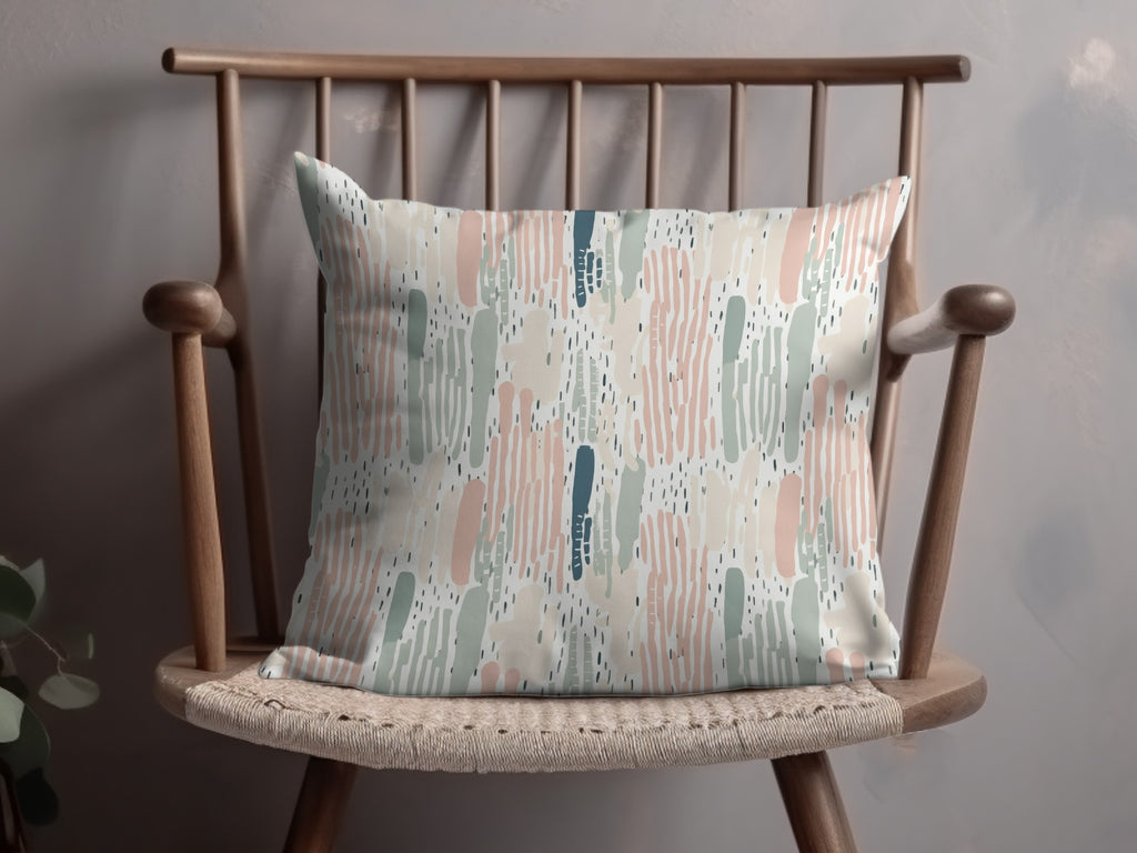 Abstract Pastel Brush Strokes Design Throw Pillow