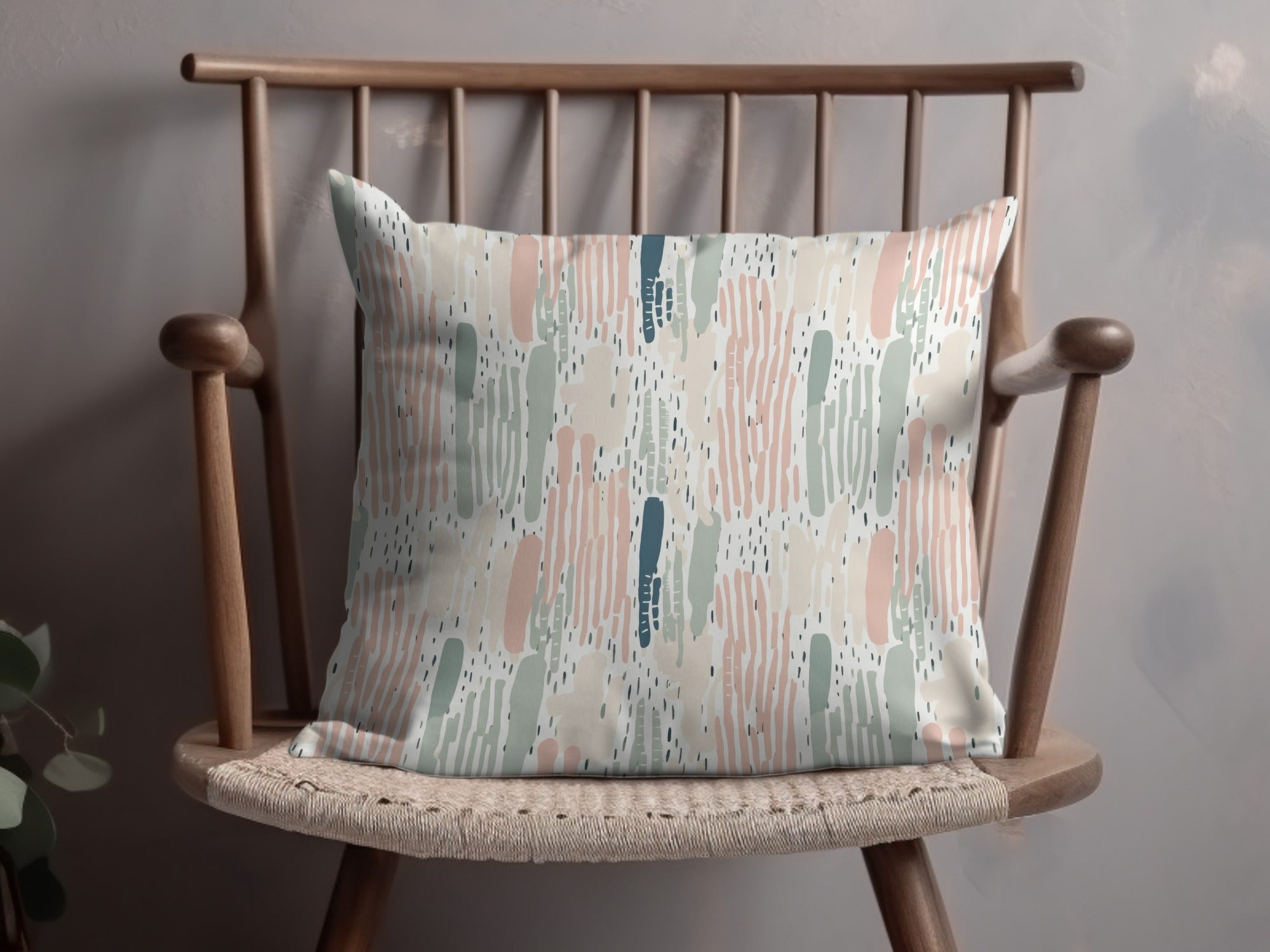 Abstract Pastel Brush Strokes Design Throw Pillow